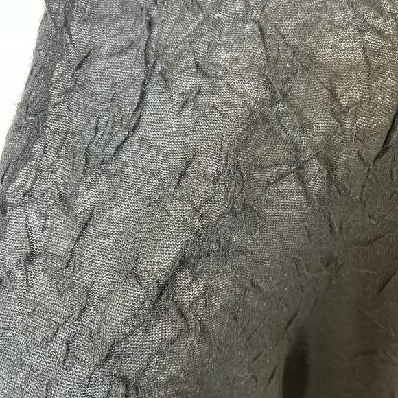 Eileen Fisher Cardigan Size Medium Black Textured Long Semi-Sheer Elbow Sleeve - Picture 5 of 9